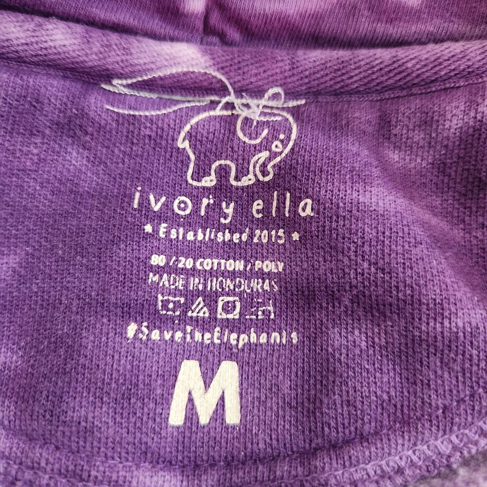 Ivory Ella Tie Dye Hoodie Oversized Medium Purple - Picture 3 of 3